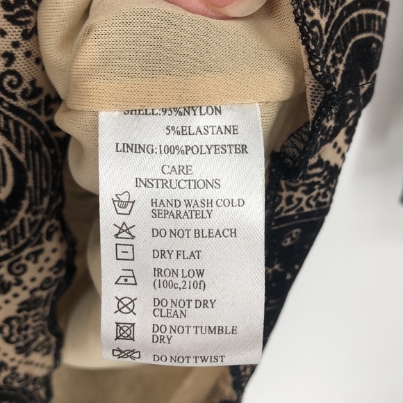 Motel Rocks Wyanna  Mini Dress Taupe net with black sign flock-Small-NWT - Picture 9 of 11